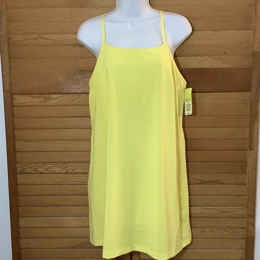 Strappy Dress /Jumper / Skort Medium Yellow Straps Pockets NWT. Target